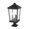 Z-Lite Beacon 3 Light Outdoor Pier Mounted Fixture, Black & Clear Beveled 568PHXLR-533PM-BK - alternate 3